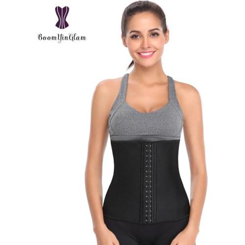 5 Color Choice Plus Size 3 Hooks Slimming Belly Waist Cincher Corset 9 Steel Boned Latex Waist Trainer 2840