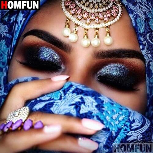 Homfun Full Square/Round Drill 5D DIY Diamond Painting "Masked beauty"3D Embroidery Cross Stitch Home Decor Gift A10397