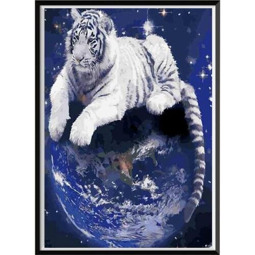 DIY 5D Full SquareTiger Diamond Painting Animal Picture Cross Stitch Rhinestone Diamond Embroidery Home Decor Gifts Wall Sticker