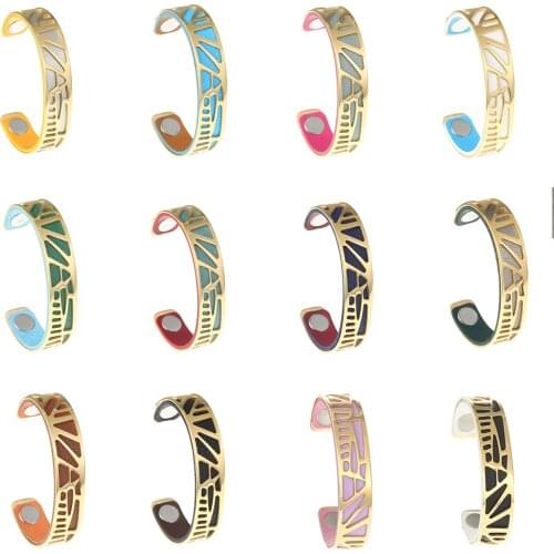 Titanium Stainless Steel Cuff Bracelet Woodpecker Shape Interchangeable Leather Bracelet 14MM Womens Jewelry Bracelet Bij