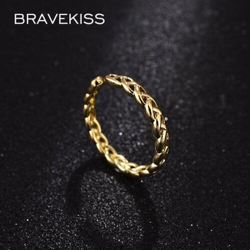 BRAVEKISS NEW Vintage Open Braided Twist Rings for Women Wedding Enaggement Jewelry Anel Bijoux Femme Fashion Jewelry UR0611
