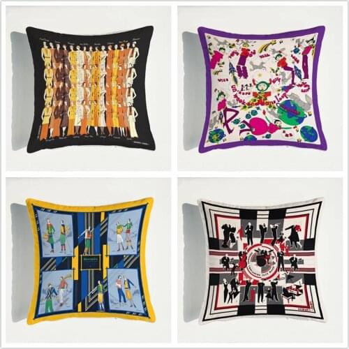 45x45cm Character pattern Sofa Pillowcase Pink Cushion Cover Throw Pillow Case Home Sofa Bed Chair Decoration 17.72x 17.72inch