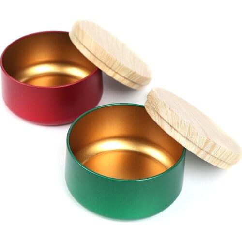 For Cosmetics Storage Wood Grain Lids Candle Making Empty Storage Jars Cosmetic Pot Tea Candy Box For DIY Salves Skin Care