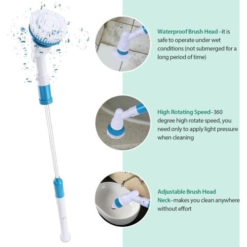 Multifunction Electric Turbo Scrub Cleaning Brush Adjustable Waterproof Cleaner Charging Clean Bathroom Kitchen Cleaning Tools