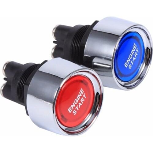 Multifunctional DC 12V 50A Vehicle Car Engine Start Button Ignition Switch Red/Blue