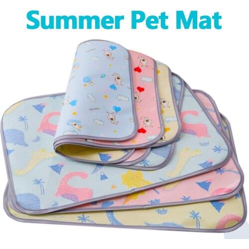 Summer Pet Dog Cat Cooling pad Blanket Sofa Breathable Washable Printing Pet Dog bed Mat For Small Medium Large Dogs Pets Pad