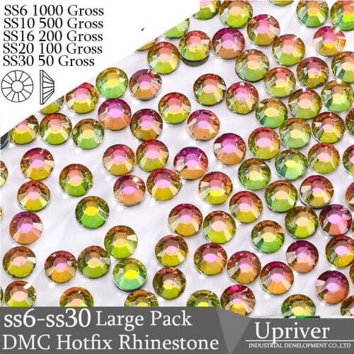 Upriver Wholesale Large Pack Bulk Packing Best Quality Glass SS6 SS10 SS16 SS20 SS30 Rainbow Hotfix Rhinestones