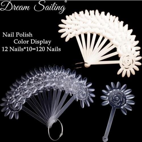 10 PCS/Lot 120 False Nail Color Display Nail Art Gel Polish Shelf Chart Card Palette Varnish Practice Color Board Manicure Tool