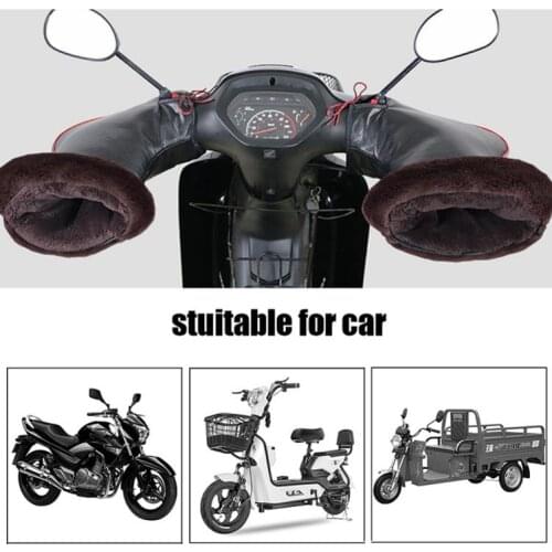 1 Pair Motorcycle Handlebar Gloves Windproof Winter Thickened Warm Handlebar Muffs Thermal Cover Gloves For Winter Riding 2020 H