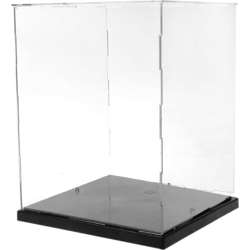 Clear Acrylic Display Box Dustproof Protection Model Show Case With LED Lights Y4UD