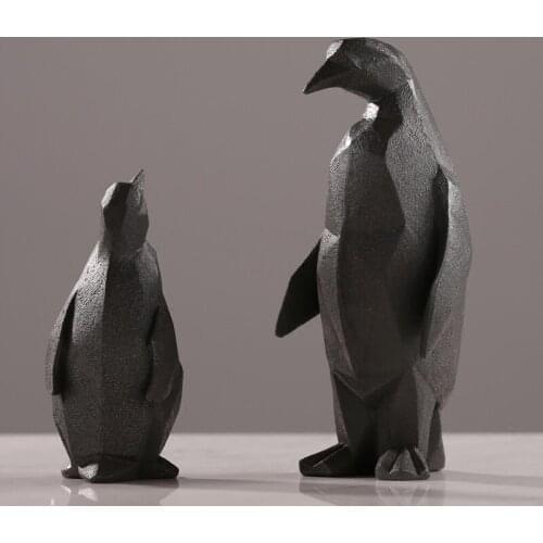 Nordic modern simple rough resin penguin living room TV cabinet wine cabinet model soft decoration crafts