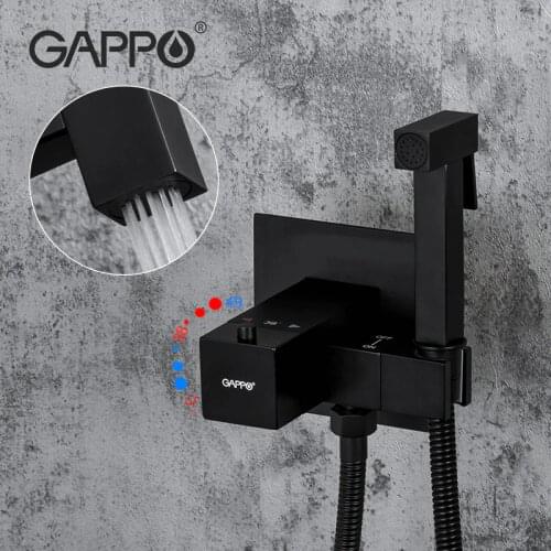 GAPPO thermostatic Bidet faucet Solid Brass Shower Head Tap Bathroom Mixer Tap Shower Bidet Black Faucet
