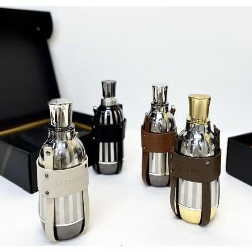 Outdoor trendy stainless steel strap travel thermos cup