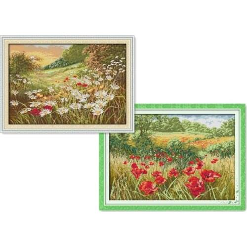 Everlasting Love Beautiful Flowers (1) Chinese Cross Stitch Kits Ecological Cotton Stamped 11 DIY New Year Decorations For Home