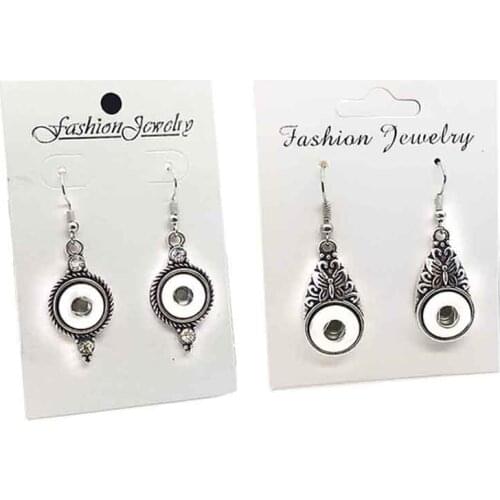 High quality 011 Rhinestones Butterfly 12mm Snap Button Earring For Women Charms White K Plated Design Snaps Earrings Jewelry