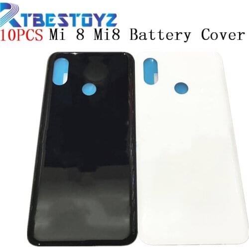 10PCS/lot Rear Back Housing Door For Xiaomi 8 Mi 8 Mi8 Glass Battery Cover For Xiaomi8 Back cover Housing Replacement Parts