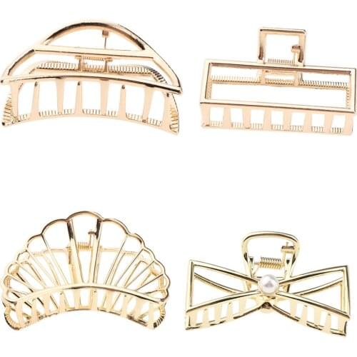 Women Lady Girls Hair Claw Clips Vintage Metal Strong Holding Power Hair Clips Clamps Hair Accessories Hairstyle Tool