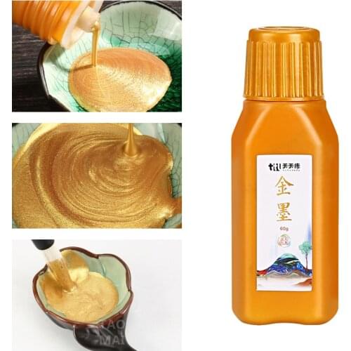 Golden Calligraphy Ink Professional Fine Arts Painting Crafts Painting Stroke Golden Highlight Metallic Pigment Golden Paint