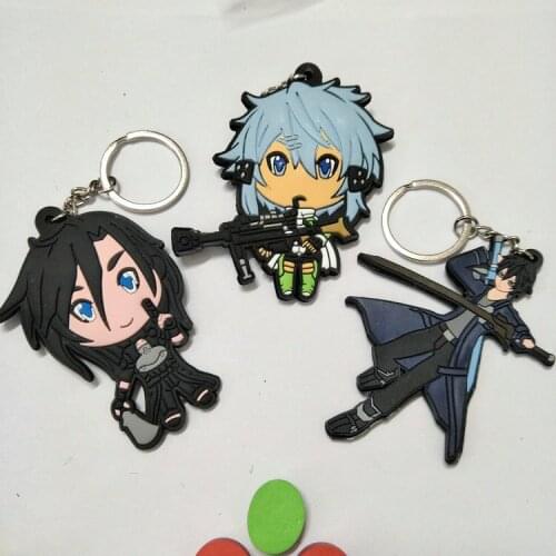 1PCS 6 CM Sword Art Online Cartoon Anime Key Chain PVC Figure Keyring Toy Keychain Keyholder Birthday Gift NEW Trinkets