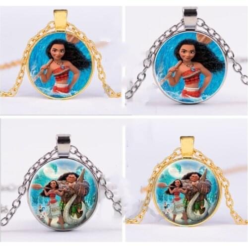 1pc/bag Moana Movie Ocean Romance Pendant Jewelry Necklace Beautiful Gift For Kids Party Supplies Babys Birthday Decoration Set