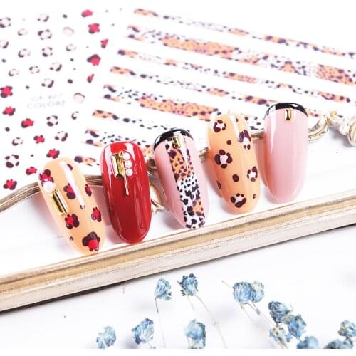 1pcs Sexy Leopard Nail Art Water Transfer Stickers Decals Animal Charm DIY Full Wrap Slider Manicure Decoration Accessory