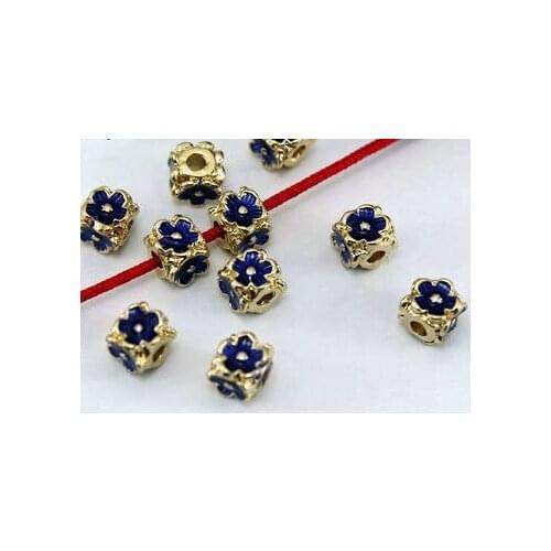 10pcs Petals Bead Caps Enamel Cloisonne Metal Golden Plated Jewelry Findings For Bracelet spacer Jewelry Making DIY fdg4
