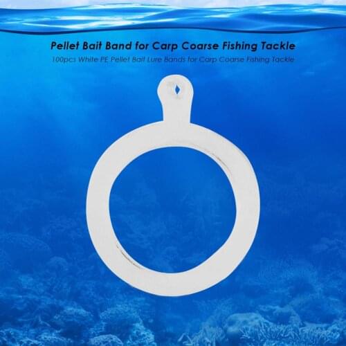 100pcs/set White PE Fishing Tools Pellet Bait Lure Elastic Bands Stretcher For Carp Coarse Fishing Tackle(3mm) Bands Accessories