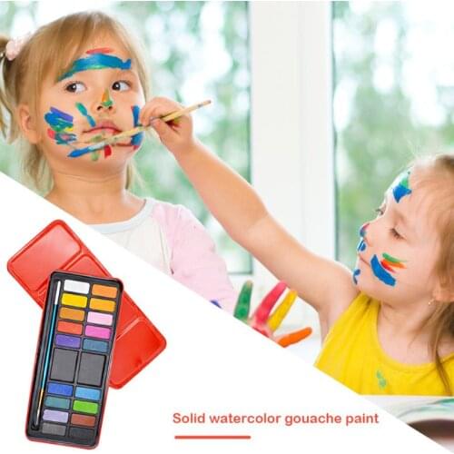 12/18/24 Colors Solid Watercolor Paint Set Elaborate Manufacture Prolonged Durable Drawing Pigment Kid Art Painting Tool