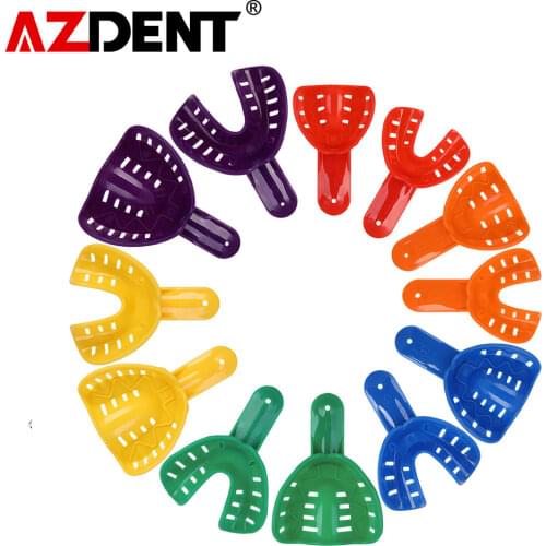 AZDENT 12pcs/set Plastic Teeth Holder Trays Dental Impression Trays Central Supply Durable Dental Care Teeth Holder