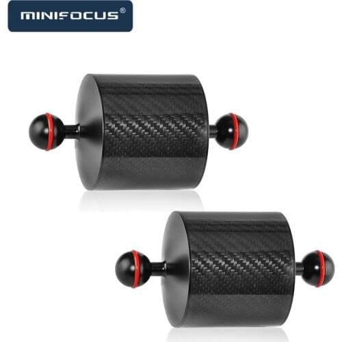 2 x D80mm Carbon Fiber Underwater Float Arm for Diving Tray Housing Video Light/Strobe Buoyancy Floating Ball Mounting (2 PCS)