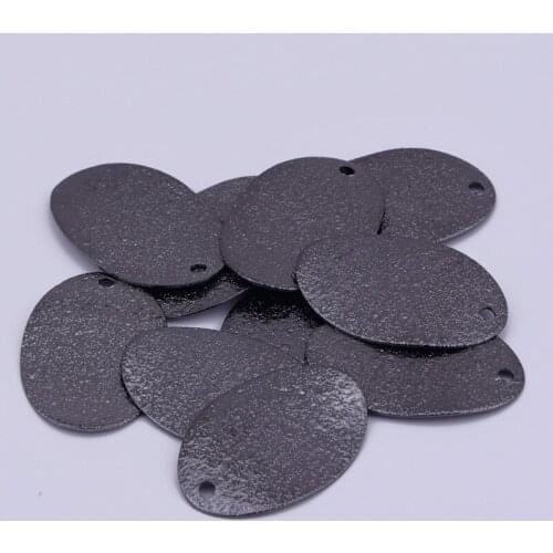 20 pieces / metal pendant pendant sparkling frosted copper oval copper pendant DIY jewelry making accessories pendant