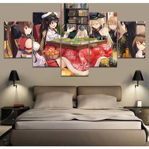 Modern HD Print Painting 5 Pieces Kantai Collection Game Modular Picture Wall Art Canvas Print Painting Home Decorative