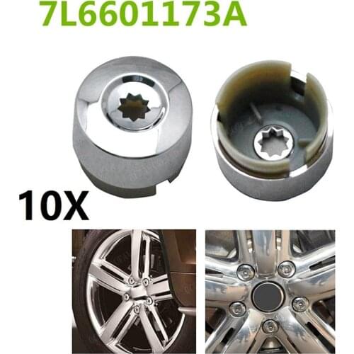 7L6 601 173A 2ZZ 10Pcs Chrome Wheel Lug Bolt Nut Cap Cover for Touareg 2004-2017 7L6601173A