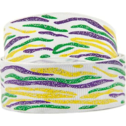 David accessories 7/8" 22mm 50yards/roll Zebra Printed Glitter Grosgrain Ribbon DIY Wedding Gift Wrap Ribbon Material,50Yc201