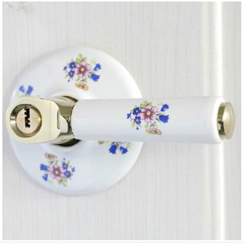 Free Shipping European Ceramic White Ball lock bedroom stainless steel Lock spherical indoor American home Handles AD8049 Keys
