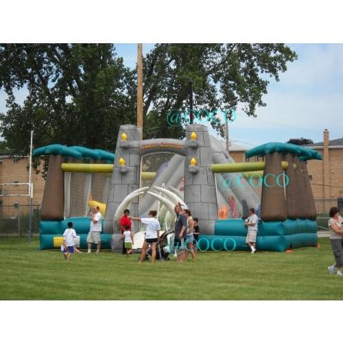 Free sea shipment,commercial bouncer combos funcity, dinosaur Inflatable amusement land park,giant inflatable slide playground