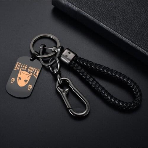 New Anime JoJos Bizarre Adventure KILLER QUEEN Kujo Jotaro Cosplay Keychain Metal Pendant Key Chain Key Ring Accessories