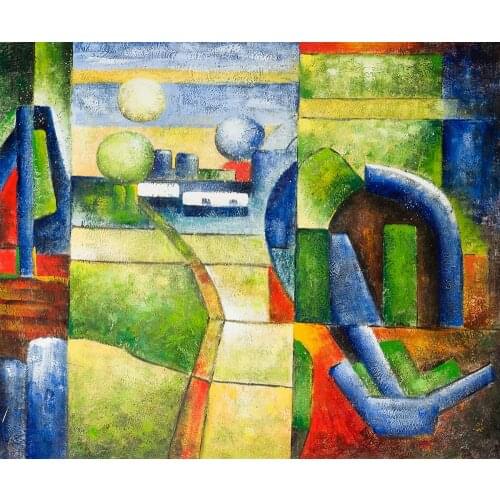 Decorative Art Abstract Landscape Canvas Oil Painting for Wall Decor Abstract Country View Painting Handmade High Quality