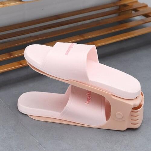 Storage Shoe Rack Double Layer Shoe Tray Bedroom Integrated Household Dormitory Artifact Storage Slippers Shoe Cabinet