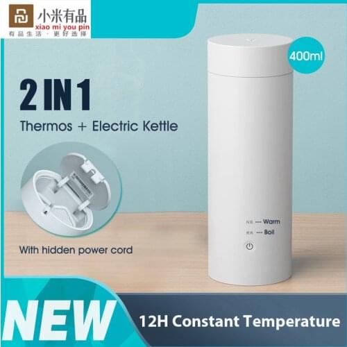 Xiaomi Kettle Electric Bottle Cup Portable Heating Thermal Mug for Tea Coffee Milk Powder Travel Water Kettle 400ml 220V