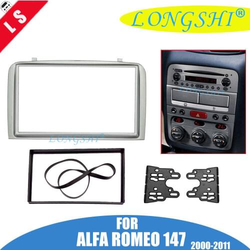 Fascia For ALFA ROMEO 147 Radio DVD Stereo CD Panel Dash Double 2 Din Facia Mounting Installation Trim Kit Face Frame Bezel 2din