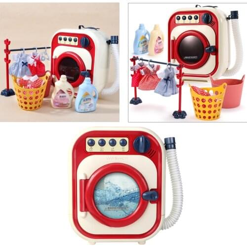 Toy Washing Machine Pretend Play House Mini Simulation Electric Toys for Children Early Education Role Play Toy for Kids Child