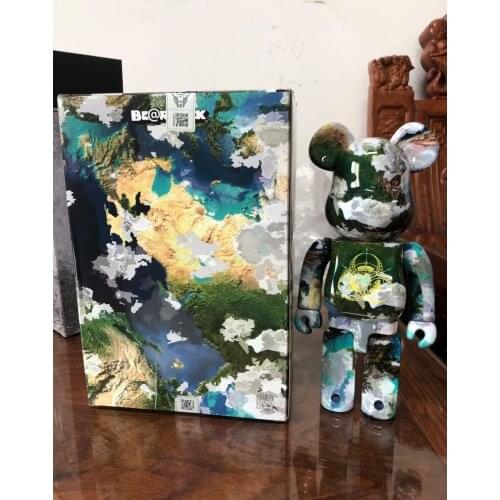 Bearbrick 400% Moon Earth Surface Mars Bearbrickly Toy Bear Block Doll Collection Model