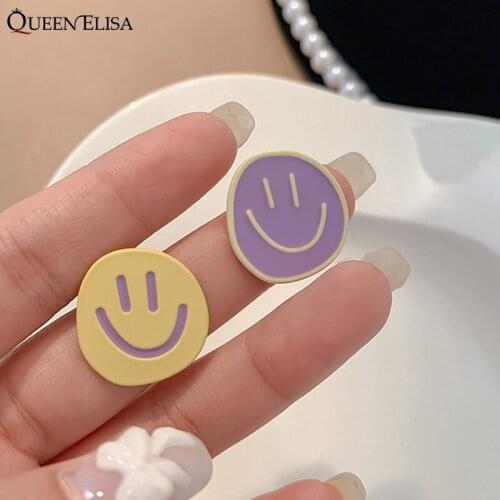 Korean smiley Face Drop Earrings For Women Vintage cute Elegant Simple Acrylic Earrings Party Wedding Friend Gift Jewelry 2021
