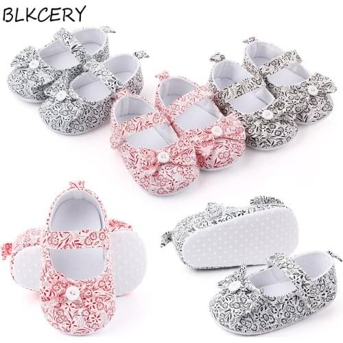 Newborn Baby Girls Shoes Soft Sole Princess Shoes Toddler Trainers Casual Bows Tenies Shoes for 1 Year Old Girl Infant Footwear
