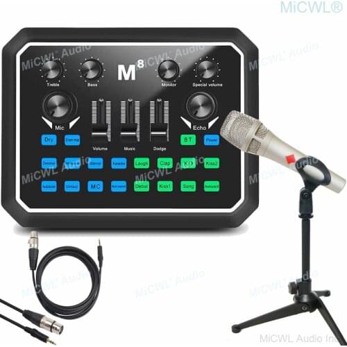 MiCWL Pro Digital Sound Card Live Mixer And KMS 105 Condenser Recording Microphone Microfone Set for Mobile Phone PC Network