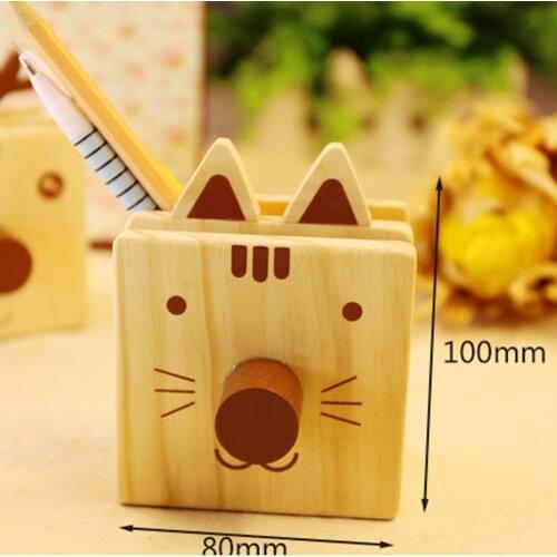 Multifunction Eye Glasses Cat Holder Cat Pen Holder Wooden Cat Desktop Organizer Home Ornaments(Cat)