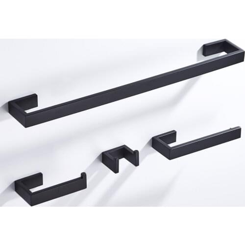 Matte Black 4-Piece Bathroom Accessories Set SUS304 Stainless Steel Bath Accessories set wall mount