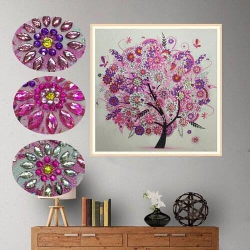 5D DIY Diamond Art Kits Four Seasons Flower Tree Crafts Special Shaped Rhinestone Crystal Mosaic Diamond Painting Handmake Gift