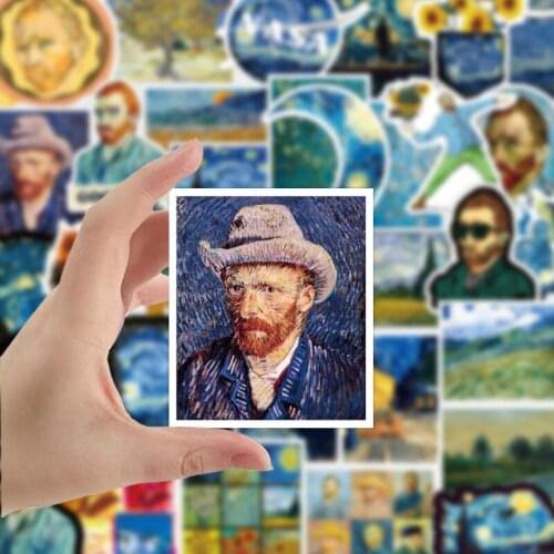 10/50 Pcs/set The Painting of Van Gogh PVC Waterproof Stickers for Luggage DIY Scrapbooking Stationery Sticker